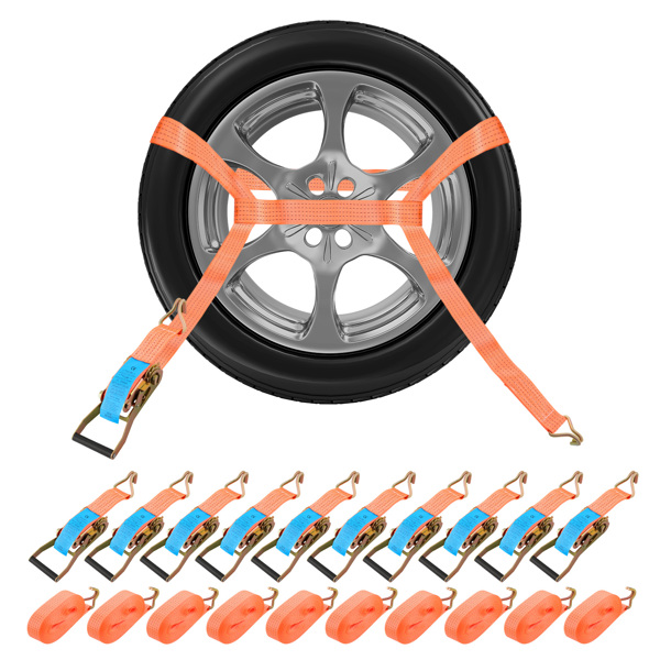 10x 棘轮带捆绑带 50mmX10m 5吨重型爪式卡车捆绑带-3