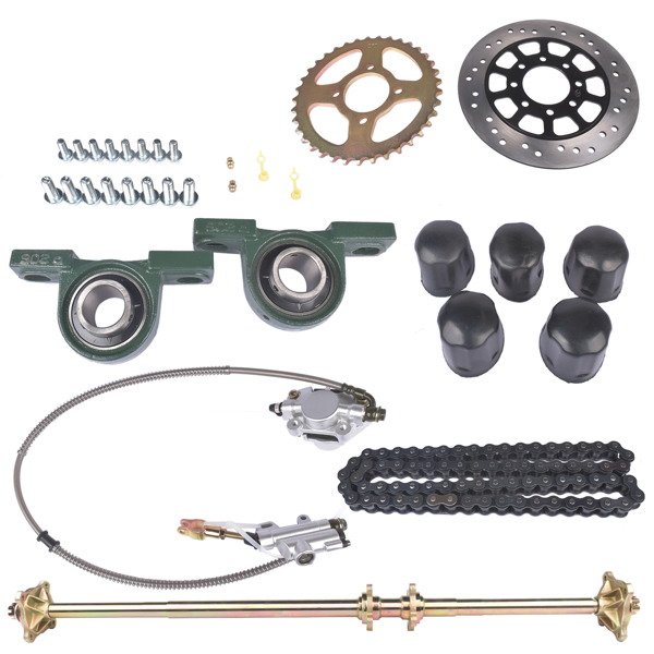 沙滩车后桥套件 Rear Live Axle Kit 44" w/ Brake Assembly Chain Sprocket for Go Kart Quad ATV-5