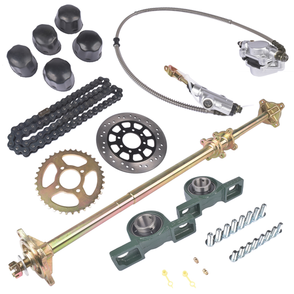 沙滩车后桥套件 Rear Live Axle Kit 44" w/ Brake Assembly Chain Sprocket for Go Kart Quad ATV-4