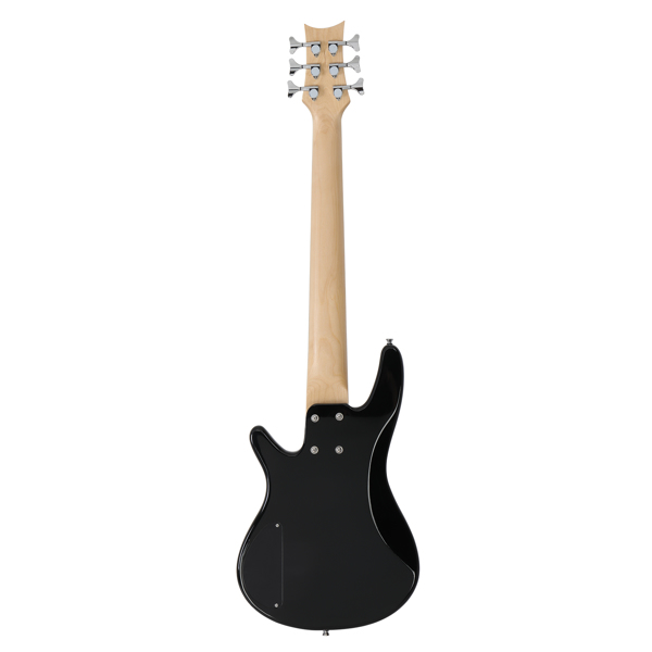  Full Size GIB 6 String H-H Pickup Electric Bass Guitar Bag Strap Pick Connector Wrench Tool Sunset Color-5