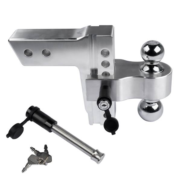 拖车挂接装置 Aluminum Trailer Hitch Ball Mount Fits 2.5-Inch Receiver 18500LBS, with Locks-4