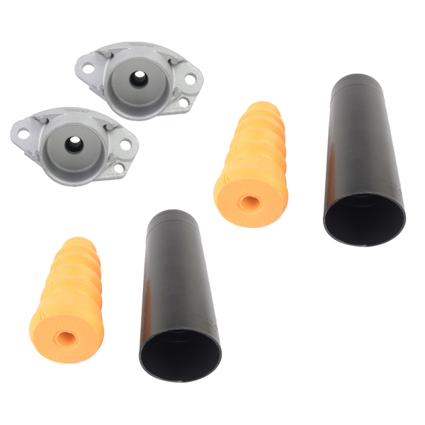 减振器防尘套组件 2x Rear Shock Absorber Dust Cover + Top Mounts Kit for VW Beetle Golf Audi l4 V6-6
