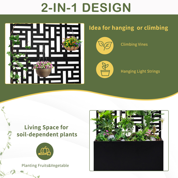 91.5*38*180CM 3层网格拆装式铁花架种植筐 黑色 铁种植-11