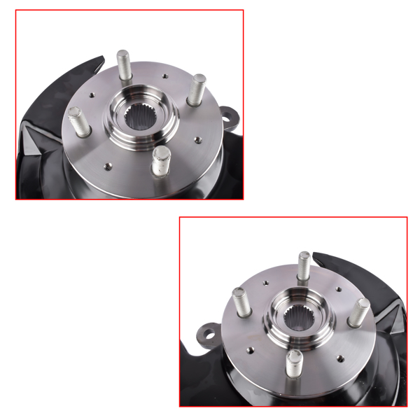 转向节总成 Steering Knuckle & Wheel Bearing Hub for Honda Civic 1.7L 2001-2002 Front LH+RH-12