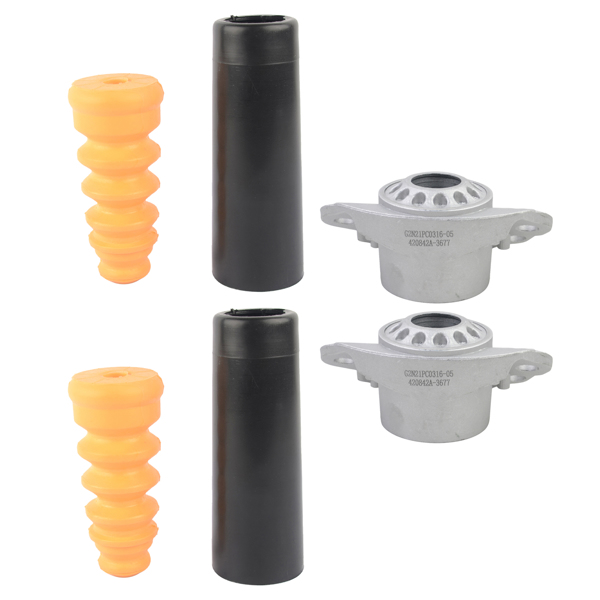 减振器防尘套组件 2x Rear Shock Absorber Dust Cover + Top Mounts Kit for VW Beetle Golf Audi l4 V6-3