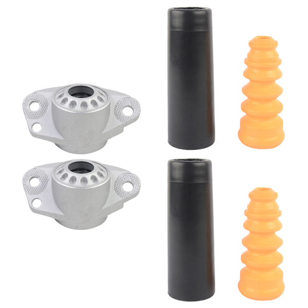 减振器防尘套组件 2x Rear Shock Absorber Dust Cover + Top Mounts Kit for VW Beetle Golf Audi l4 V6-1