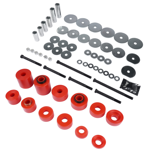 车身驾驶室安装衬套套件 4.4123R Body Cab Mount Bushing Set For Ford F-150/F250/F350 1980-98 2WD 4WD Red-5