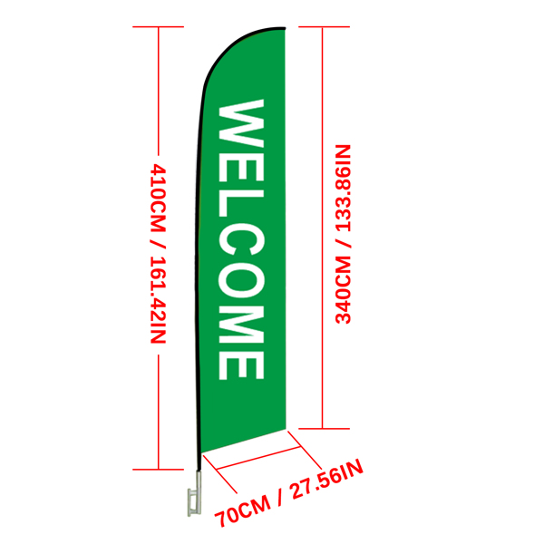 A3- 2件装广告旗杆支架 2-Piece Advertising Flagpole Stand Open Feather Flags with Pole Kit, Advertising Flags for Business Outdoor Use-11