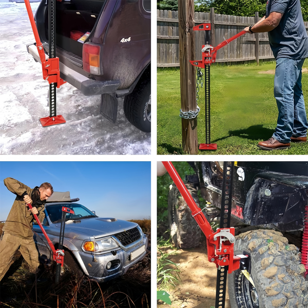 48'' Universal Farm Jack Tractor Truck SUV Bumper Jack Ratcheting Off Road Trail Jack 3-Ton Capacity Lift Bumper Utility-16