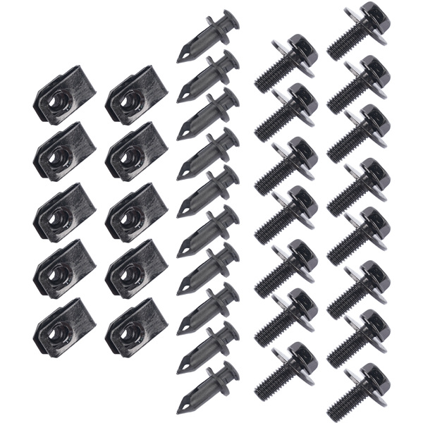 螺栓和U形螺母夹 35X Body Bolts U-nut Clips For Dodge M6 Engine Under Cover Splash Shield Guard-4