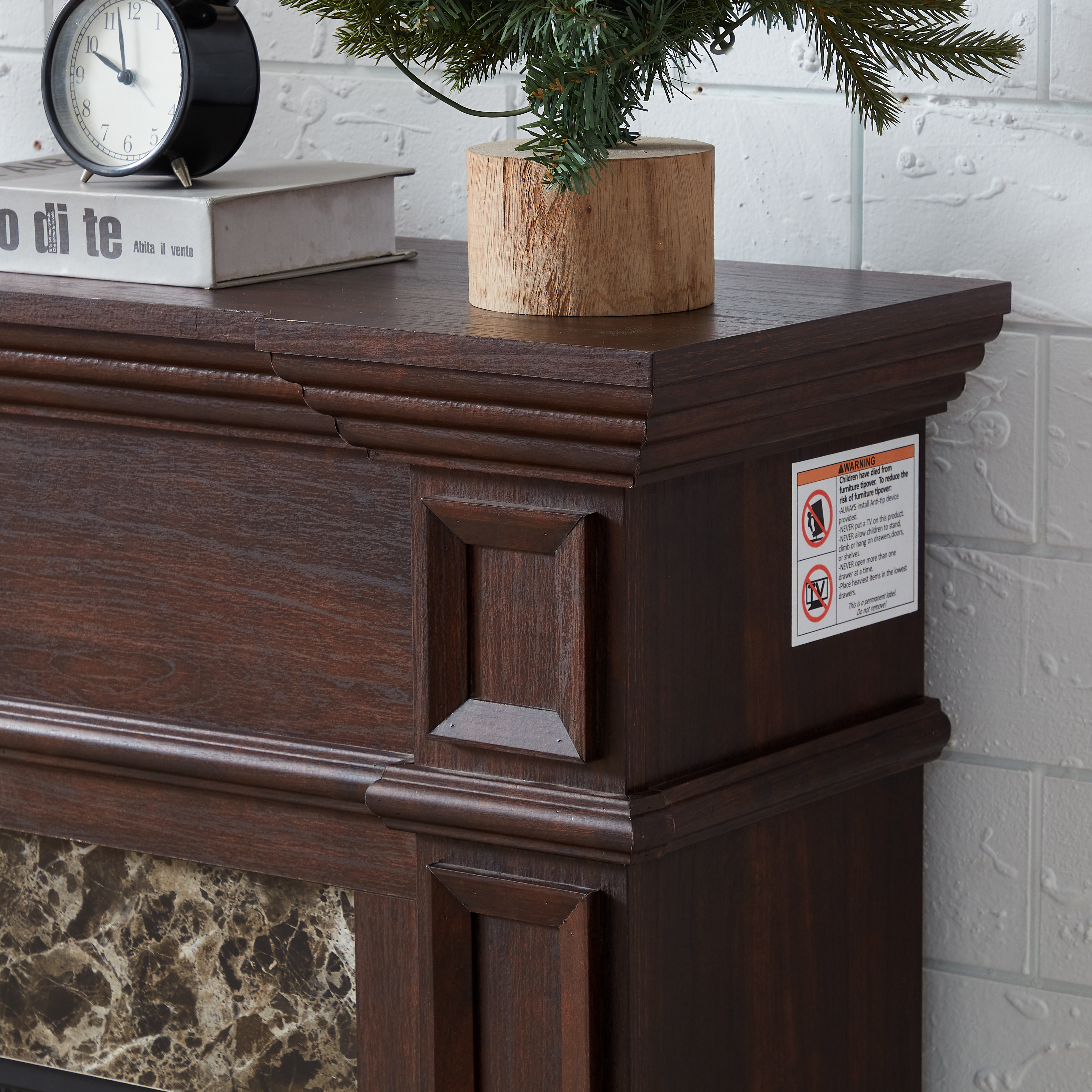 Cherry Wood Fireplace Mantel 45 Inch Wide 40 Inch High Decorative Surround - Picture 7 of 12
