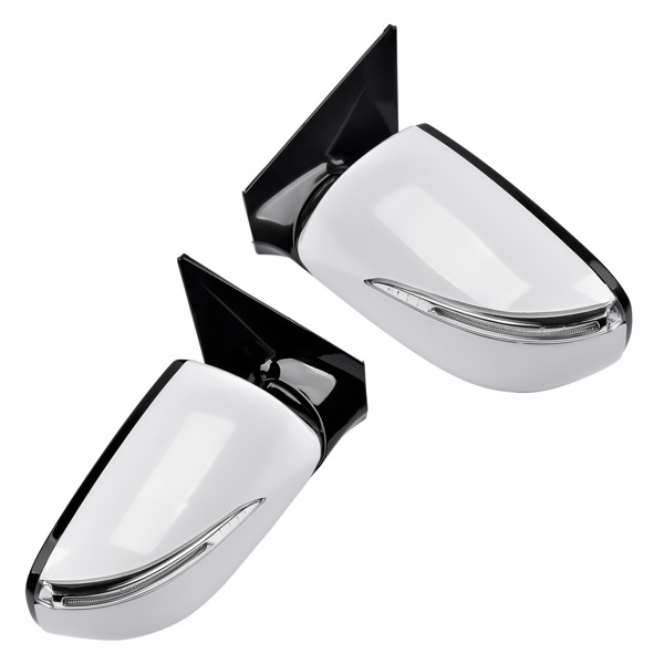 后视镜 2Pcs White Mirrors Left + Right Heated Signal for Hyundai Santa Fe Sport 2013-2018 876104Z005, 876204Z005-3