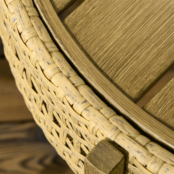 Brown PE Wicker Patio End Table Set -6