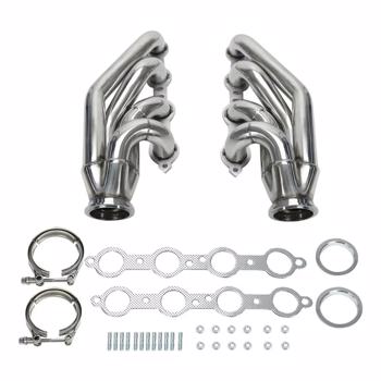 Turbo Exhaust Manifold&Headers For Chevy LS1 LS6 LSX GM V8+Elbows T3 T4 to 3.0\\" V Band MT001100（禁售temu&亚马逊）(不支持无理由退货)