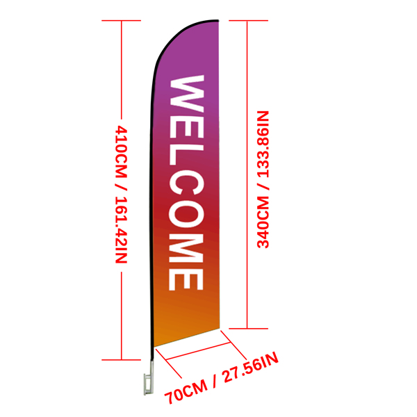 A3- 2件装广告旗杆支架 2-Piece Advertising Flagpole Stand Open Feather Flags with Pole Kit, Advertising Flags for Business Outdoor Use-10