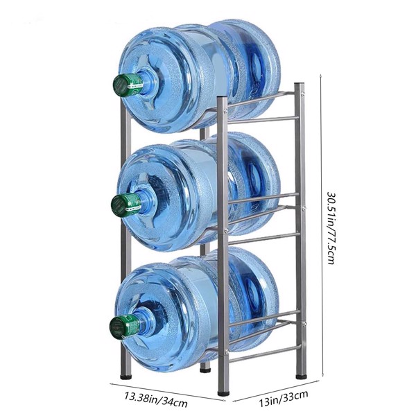 3层水壶架，5加仑可拆卸水瓶架组织储物架，黑色（禁售temu,周末不发货）-6