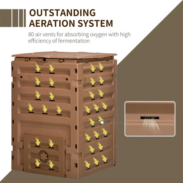 450L花园堆肥箱带2个滑动门 棕色 ( amazon shipping-发货，WALMART禁止销售）-4
