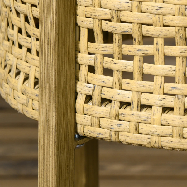 Brown PE Wicker Patio End Table Set -4