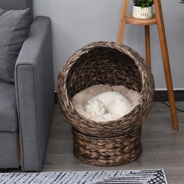 19.75“长x 16.5”宽x 23.5“高猫床，配有软垫，猫篮子床猫屋 灰色 （amazon shipping-发货，WALMART禁止销售）-11