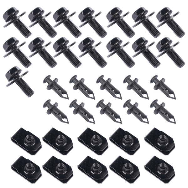 螺栓和U形螺母夹 35X Body Bolts U-nut Clips For Dodge M6 Engine Under Cover Splash Shield Guard-2