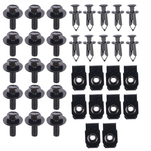 螺栓和U形螺母夹 35X Body Bolts U-nut Clips For Dodge M6 Engine Under Cover Splash Shield Guard-3