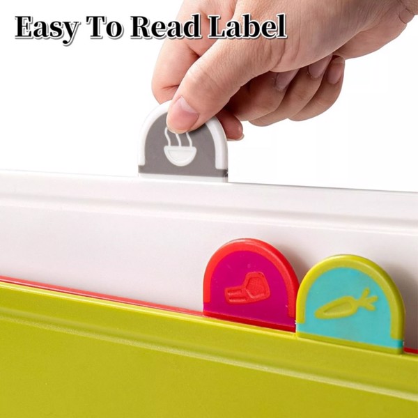 ​​​COLOURED 4X CHOPPING BOARD SET NON-SLIP INDEX CUTTING BOARD WITH STAND ZENO-4