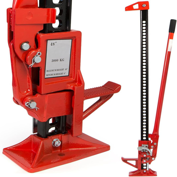 48'' Universal Farm Jack Tractor Truck SUV Bumper Jack Ratcheting Off Road Trail Jack 3-Ton Capacity Lift Bumper Utility-1