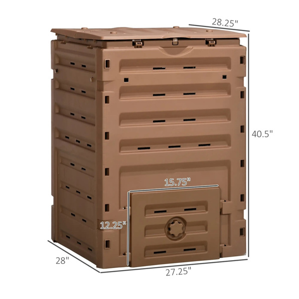 450L花园堆肥箱带2个滑动门 棕色 ( amazon shipping-发货，WALMART禁止销售）-3