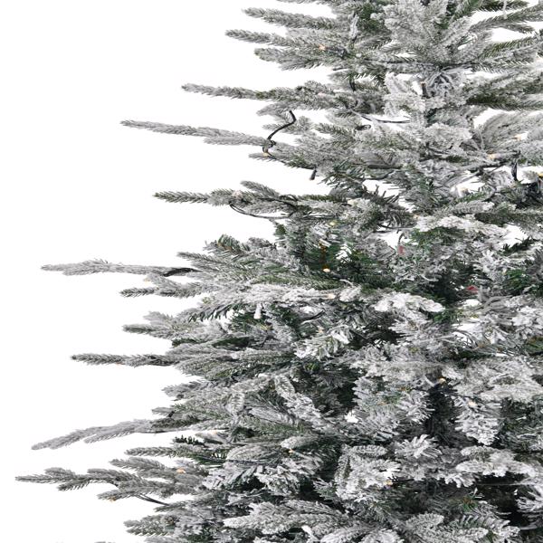 6ft 绿色植绒 250灯 暖白双色10模式 709枝头 自动树结构 田园风铁盆底座 PVC材质 圣诞树 美规  JSNDIJNCSDI-18
