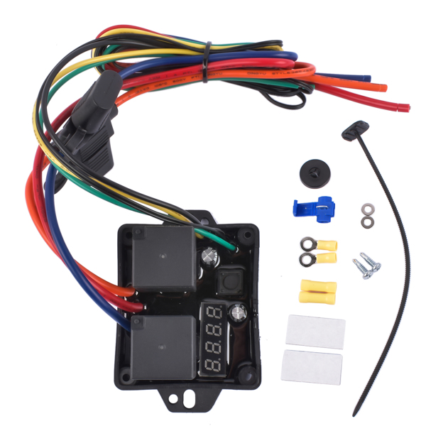 风扇控制器 0444 Digital Radiator Fans Controller Swith Kit 12V and 24V PART #DC-0444-3