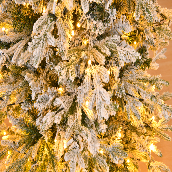6ft 绿色植绒 250灯 暖白双色10模式 709枝头 自动树结构 田园风铁盆底座 PVC材质 圣诞树 美规  JSNDIJNCSDI-14