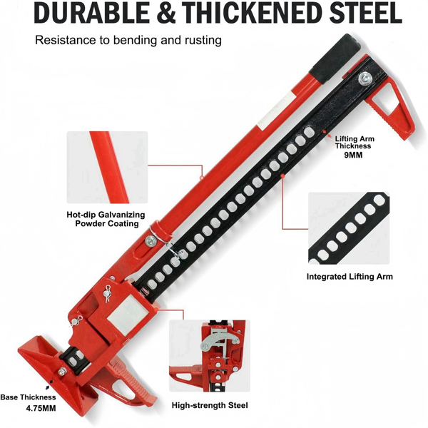 48'' Universal Farm Jack Tractor Truck SUV Bumper Jack Ratcheting Off Road Trail Jack 3-Ton Capacity Lift Bumper Utility-2