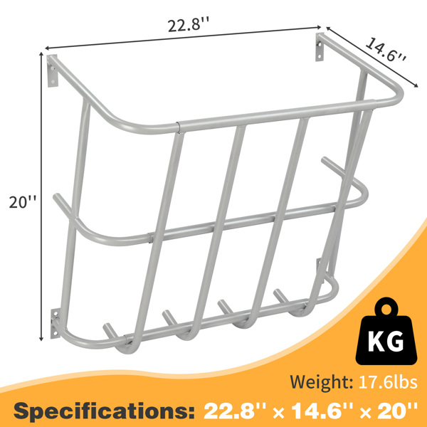 58*37*50cm 干草架 铁管拼接 铁 银色 喂食用品-5