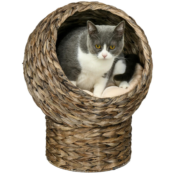 23.5" H灰色猫床，带软垫，猫篮床，猫屋 （amazon shipping-发货，WALMART禁止销售）-3
