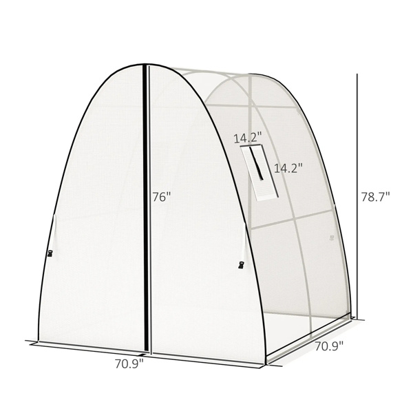 温室2门6' x 6' x 6.6'，白色﻿  （amazon shipping-发货，WALMART禁止销售）周末不发货-3