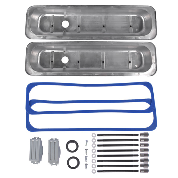 气门室盖 Black Aluminum Short Finned Valve Cover w/ Gasket For SBC 1987-1997 Small Block Chevy 5.0L 5.7L 305 350 Engines-3