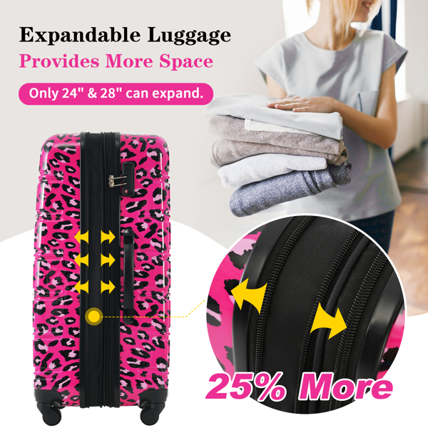 Hardshell Luggage Sets 3 pcs Spinner Suitcase with TSA Lock Lightweight-20"+24"+28" Luggages-3