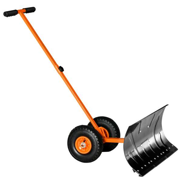 29"  Blade Rolling Snow Shovel Rolling Pusher   Orange-4