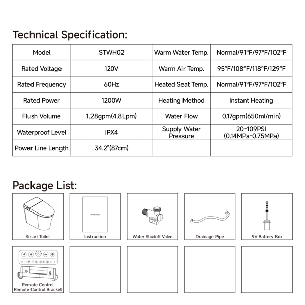 智能马桶、冲水按钮、自动开关、自动冲水、脚部传感器、加热座椅、ADA座椅高度设计和抗菌喷嘴[周末无法发货]-10