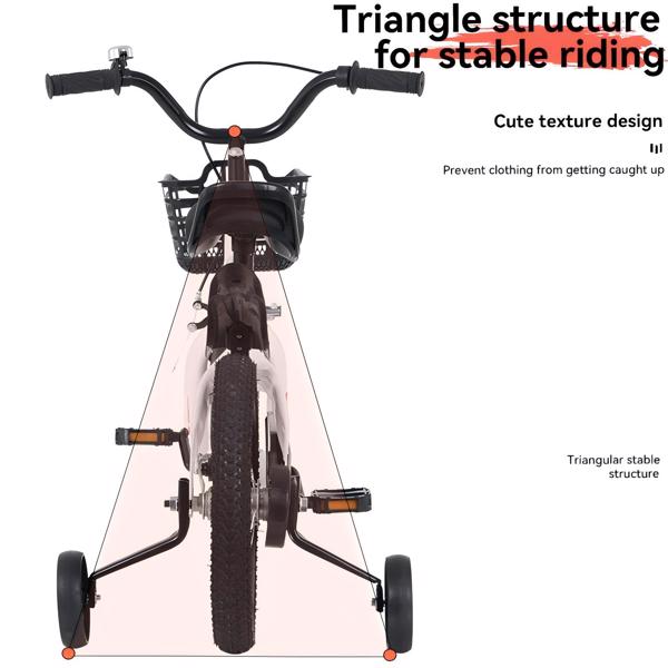 FKZNPJ 18 英寸运动型儿童自行车，带训练轮和支架，可调节鞍座，适合身高 5-10 岁的男孩和女孩，身高 45-57 英寸，有多种颜色可供选择-18
