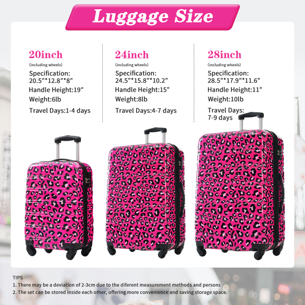 Hardshell Luggage Sets 3 pcs Spinner Suitcase with TSA Lock Lightweight-20"+24"+28" Luggages-2