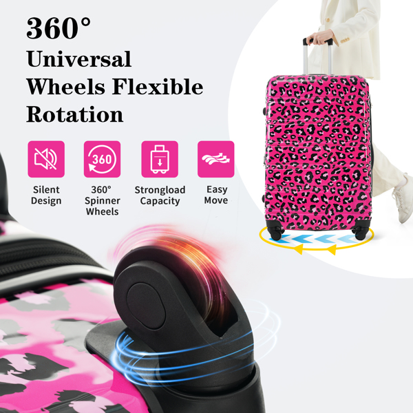 Hardshell Luggage Sets 3 pcs Spinner Suitcase with TSA Lock Lightweight-20"+24"+28" Luggages-4