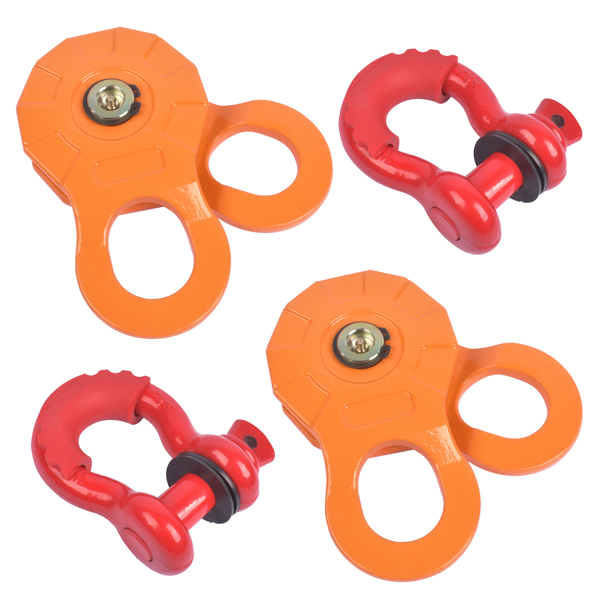 绞盘滑轮 2Pcs Pack Snatch Block Towing Pulley w/ Shackle Heavy Duty Offroad Recovery Winch-7