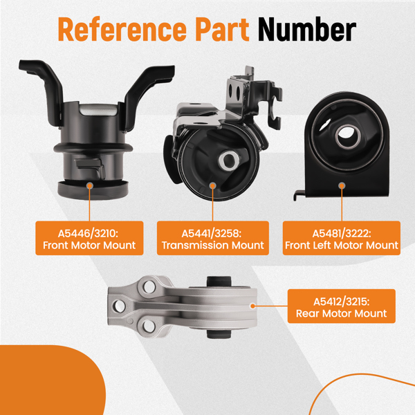 发动机和变速箱支架套件 4 件套适用于福特 Escape 2.5L/3.0L 2005-2012 A5446 A5412-3