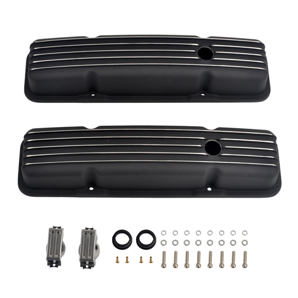 Valve Cover Black Small Block Chevy 58-86 Short MT039013（禁售亚马逊）(不支持无理由退货)-1