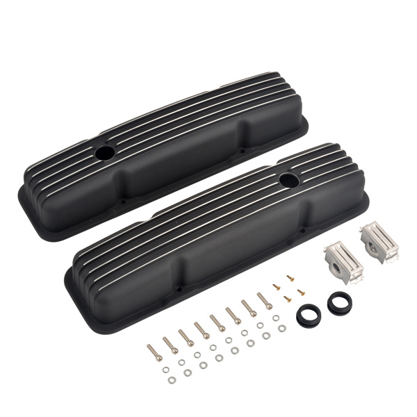 Valve Cover Black Small Block Chevy 58-86 Short MT039013（禁售亚马逊）(不支持无理由退货)-2