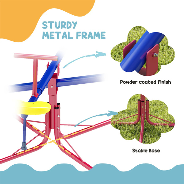 4座儿童跷跷板旋转摇摇晃晃与360°旋转（amazon shipping-发货，WALMART禁止销售）周末不发货-4