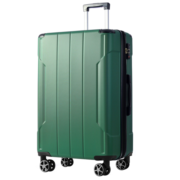 Luggage Sets 2 Piece, Hardshell ABS Lightweight and Expandable(only 28") Suitcases with Double Wheels, Carry-on Luggage, 2-Piece Set (20/28), Green-13
