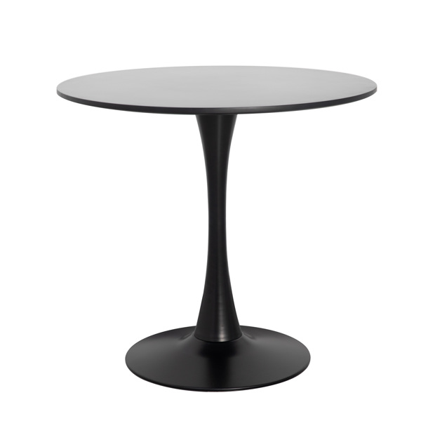 Round Black Dining Table 31.5" with Pedestal Base, Mid Century Kitchen Table Coffee Table for 2 to 4 Person-5