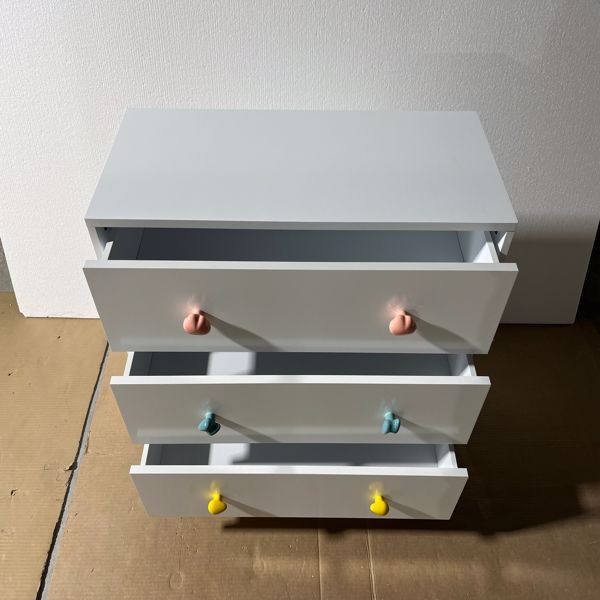 Kids 3 Drawer Dresser, Baby Nightstand for Bedroom, Storage Cabinet for Toddler Child for Living Room, Toddler Room, Nursery, Closet, Apartment (White)-13
